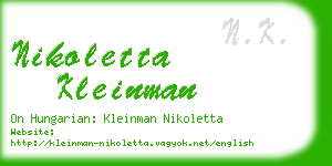 nikoletta kleinman business card